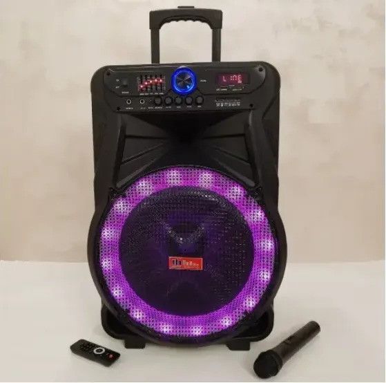 Портативна акустика ZXX-7272 600Вт: Переносна колонка-тролів на коліщатках 15" з Bluetooth, FM, Еквалайзером, Мікрофоном, Пультом ZXX-7272 фото