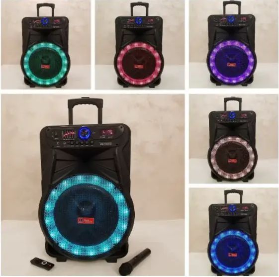 Портативна акустика ZXX-7272 600Вт: Переносна колонка-тролів на коліщатках 15" з Bluetooth, FM, Еквалайзером, Мікрофоном, Пультом ZXX-7272 фото