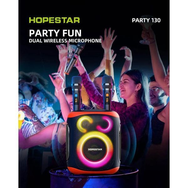 Автономная акустическая Bluetooth-колонка Hopestar Party 130 120Вт на аккумуляторе 22000mAh с 2 микрофонами H59 фото