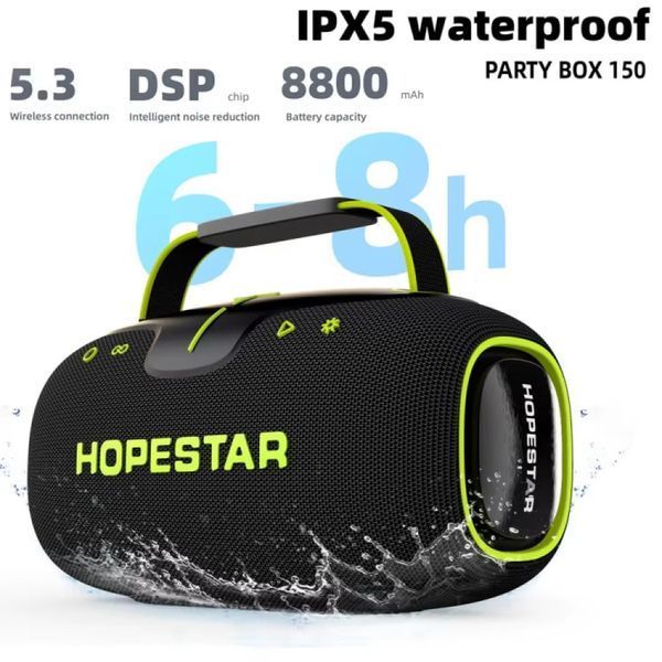 Беспроводная Bluetooth-колонка Hopestar Party 150 портативная акустика с подсветкой 60Вт, 8800mAh H59 фото