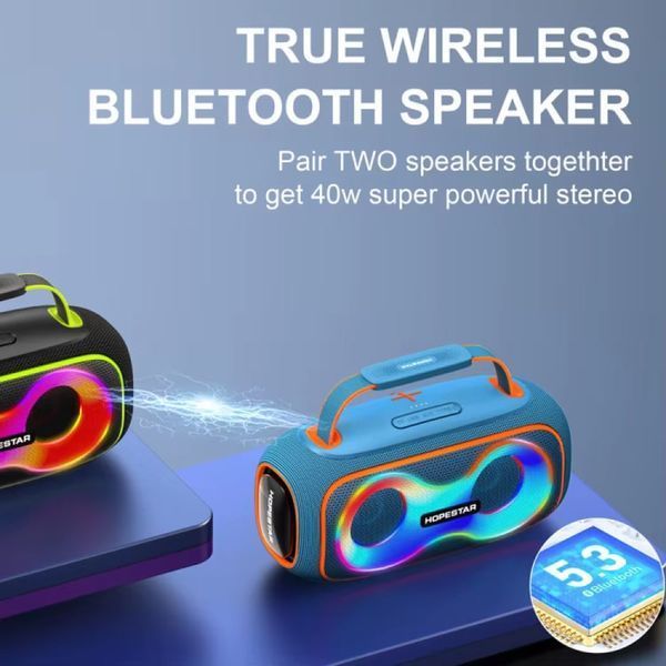 Беспроводная Bluetooth-колонка Hopestar Party 150 портативная акустика с подсветкой 60Вт, 8800mAh H59 фото