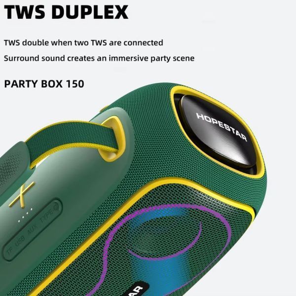Беспроводная Bluetooth-колонка Hopestar Party 150 портативная акустика с подсветкой 60Вт, 8800mAh H59 фото