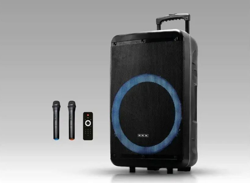 Колонка-чемодан переносная на колесах с 2 микрофонами и пультом ZXX-7878 60Вт ZXX-7878 фото