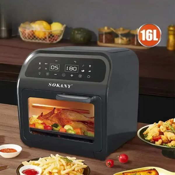 Многофункциональная фритюрница-аэрогриль Sokany SK-ZG-8032 1700Вт на 16л конвекционная с насадками и сенсорным управлением SK-ZG-8032 фото