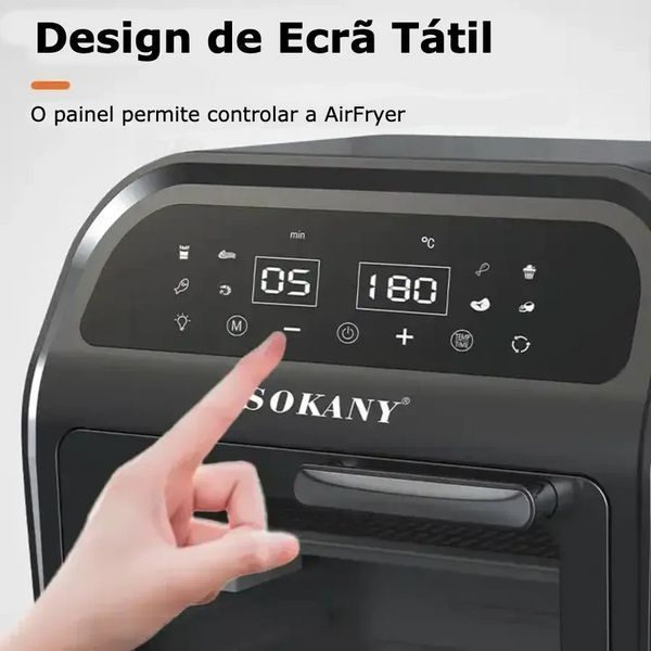 Многофункциональная фритюрница-аэрогриль Sokany SK-ZG-8032 1700Вт на 16л конвекционная с насадками и сенсорным управлением SK-ZG-8032 фото