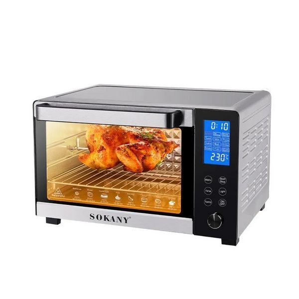 Духовка електрична Sokany SK-10009 1500Вт настільна на 35л із грилем і рожном з конвекцією та таймером SK-10009 фото