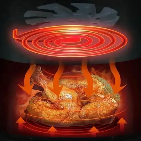 Двухкамерная аэрофритюрница Sokany SK-10060 2400Вт с двумя чашами 4л и 8,5л без масла до 200&deg;C с таймером и сенсорным управлением SK-10060 фото
