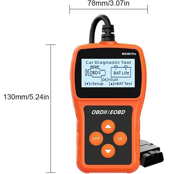Сканер OBD2 автомобильный диагностический тестер аккумулятора, считыватель кодов неисправностей Autel Maxi Scan MS309Pro Red AV-MS309 фото