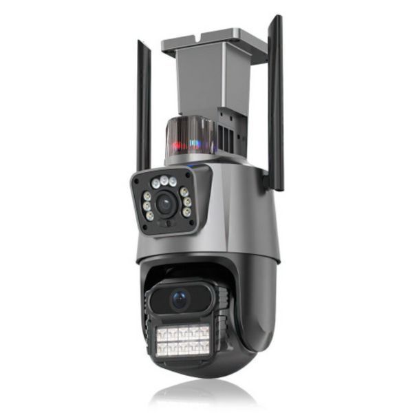 Уличная охранная поворотная WIFI 4G камера 8MP с сиреной, зумом, удаленным доступом и ночной съемкой Dual Lens Zoom OD-G6372 фото