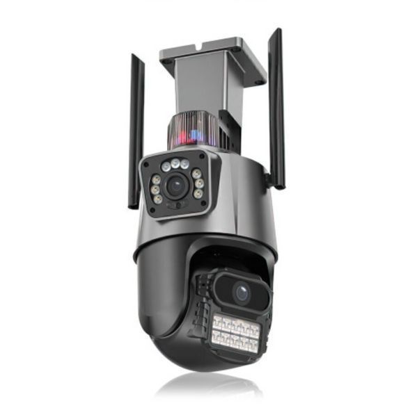 Уличная охранная поворотная WIFI 4G камера 8MP с сиреной, зумом, удаленным доступом и ночной съемкой Dual Lens Zoom OD-G6372 фото