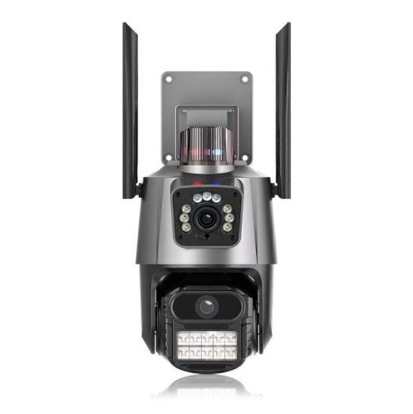 Уличная охранная поворотная WIFI 4G камера 8MP с сиреной, зумом, удаленным доступом и ночной съемкой Dual Lens Zoom OD-G6372 фото