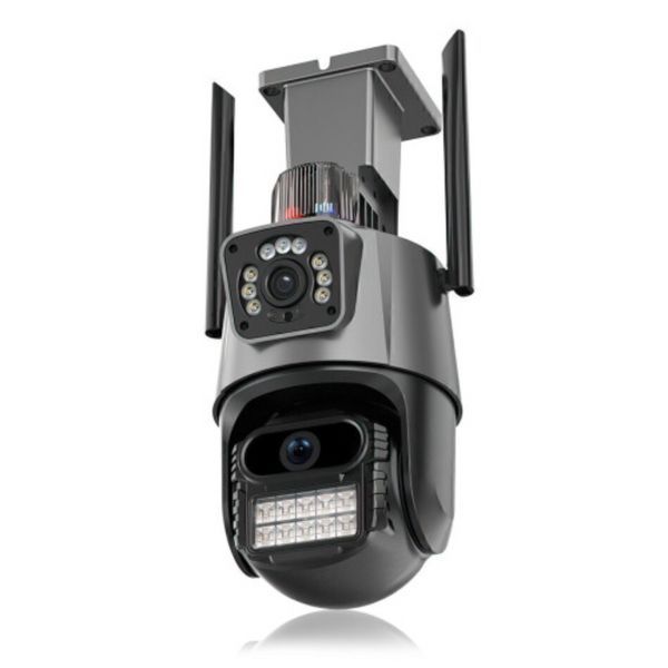 Уличная охранная поворотная WIFI 4G камера 8MP с сиреной, зумом, удаленным доступом и ночной съемкой Dual Lens Zoom OD-G6372 фото