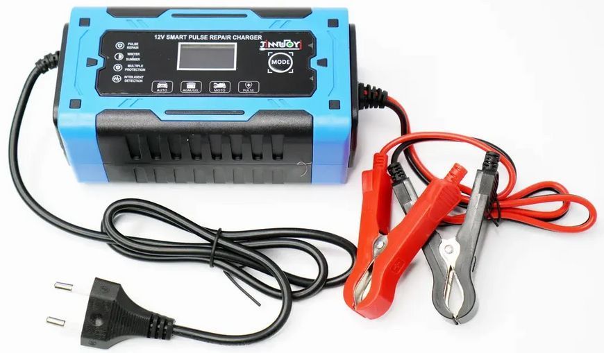 Импульсное зарядное устройство для аккумуляторов 12V 10A с дисплеем, автоматической зарядкой и защитой Blue AV-NY12B фото