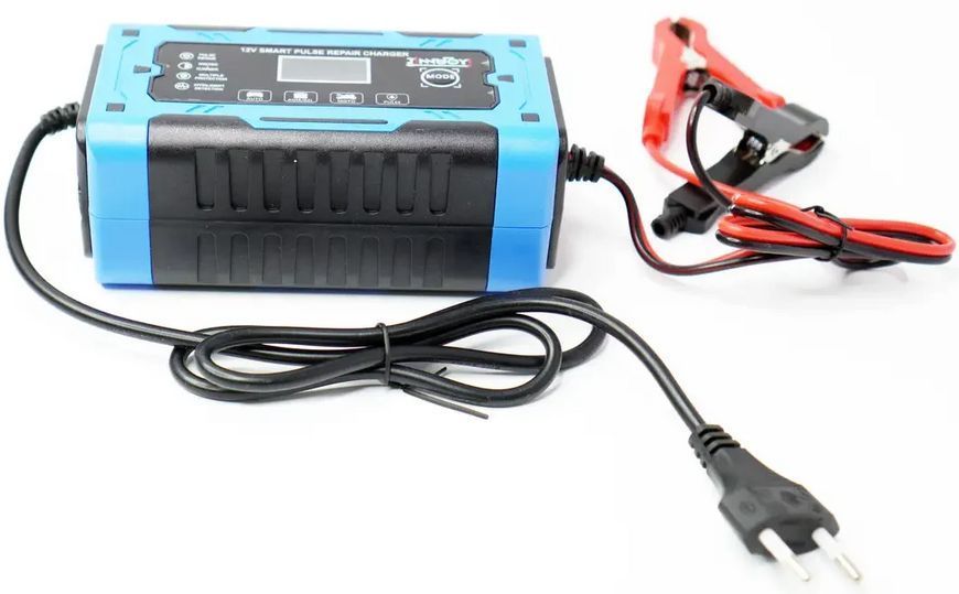 Импульсное зарядное устройство для аккумуляторов 12V 10A с дисплеем, автоматической зарядкой и защитой Blue AV-NY12B фото