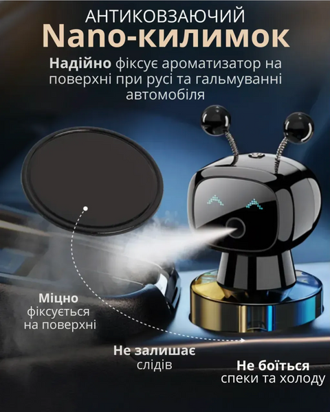 Автоматичний ароматизатор у машину Smart Robot &mdash; робот-дифузор для авто на USB, інтерактивний ароматизатор з LED-підсвіткою JV-4267655 фото