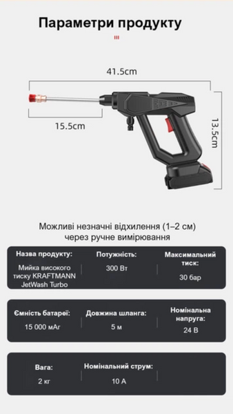 Акумуляторна мийка високого тиску MDHL 8107 &mdash; бездротова мінімийка 1000W у кейсі, для авто, дачі та дому JV-MDHL-8107 фото