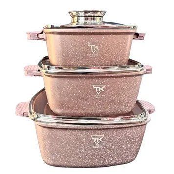 Набір каструль Top Kitchen каструлі з кришками із мармуровим покриттям для всіх видів плит TК00025 фото