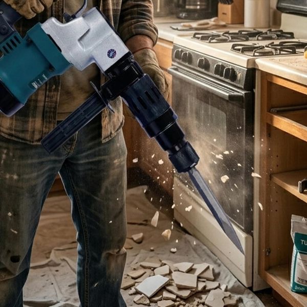 Відбійний молоток електричний HEX 17мм 900Вт 3000 уд/хв з 2 зубилами та ключо для обслуговування AV-HEX900 фото