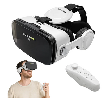 Окуляри віртуальної реальності VR JBV15 з навушниками та геймпадом &mdash; 3D VR-окуляри для смартфона з пультом керування JV-JBV15 фото