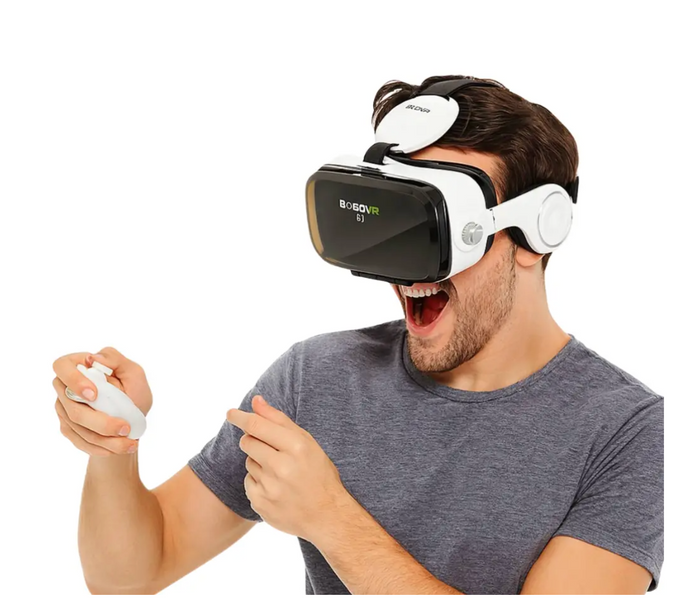 Окуляри віртуальної реальності VR JBV15 з навушниками та геймпадом &mdash; 3D VR-окуляри для смартфона з пультом керування JV-JBV15 фото