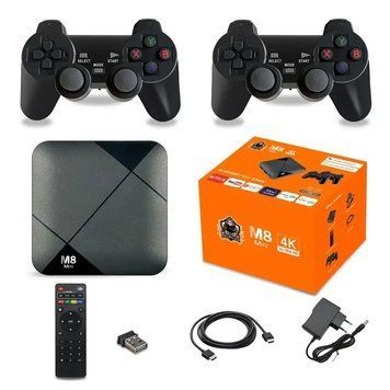 Игровая ТВ-приставка M8 mini 4K Android TV со встроенным эмулятором ретро-игр с двумя беспроводными геймпадами s46966 фото