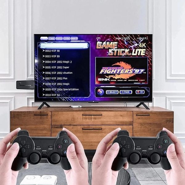 Игровая ТВ-приставка M8 mini 4K Android TV со встроенным эмулятором ретро-игр с двумя беспроводными геймпадами s46966 фото
