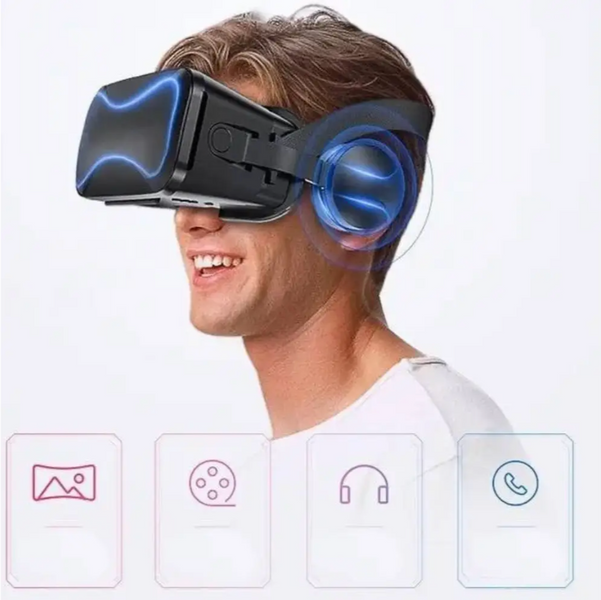 Окуляри віртуальної реальності VR JBV12 із вбудованими навушниками &mdash; 3D VR-окуляри для смартфона, кут огляду 100&deg; JV-JBV12 фото