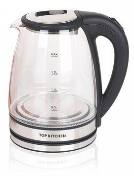 Электрочайник Top Kitchen TK 00238 2400Вт, 2л со стеклянной колбой, подсветкой и быстрым нагревом воды TK00238 фото