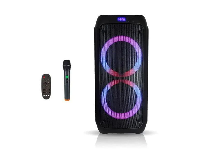 Колонка аккумуляторная портативная c радиомикрофоном 40Вт 6,5" 60х27х30см USB/BT/FM/TWS ZXX-5505 фото