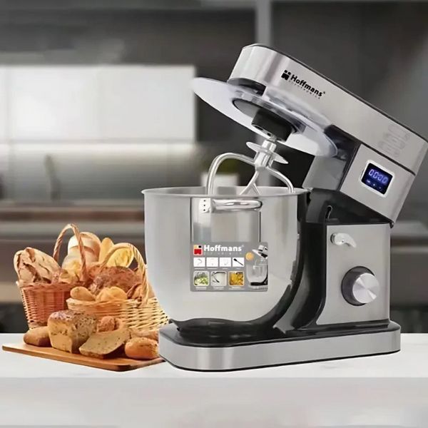 Планетарный миксер-тестомис Hoffmans HM-8082 2000Вт 15л с 3 насадками для взбивания, регулируемой скоростью и мощным мотором HM-8082 фото