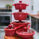 Набір каструль Top Kitchen ТК00050 10 предметів з алюмінію з гранітним покриттям зі скляними кришками Червоний ТК00050-re фото 4