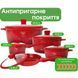 Набір каструль Top Kitchen ТК00050 10 предметів з алюмінію з гранітним покриттям зі скляними кришками Червоний ТК00050-re фото 5