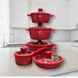 Набір каструль Top Kitchen ТК00050 10 предметів з алюмінію з гранітним покриттям зі скляними кришками Червоний ТК00050-re фото 3