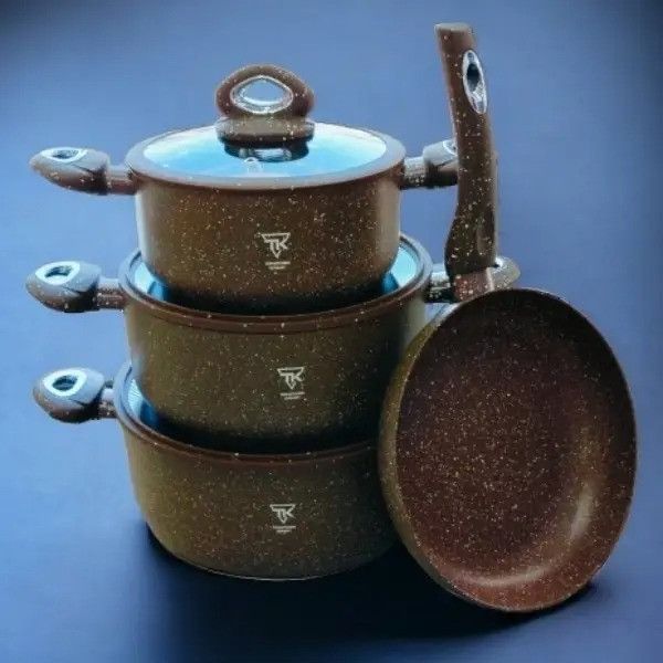 Набор кастрюль Top Kitchen TK00100 10 предметов из литого алюминия с гранитным покрытием с крышками для самых типов плит TК00100-re фото