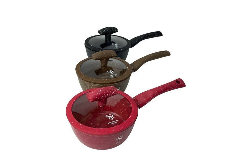 Набор кастрюль Top Kitchen TK00100 10 предметов из литого алюминия с гранитным покрытием с крышками для самых типов плит Красный TК00100-re фото
