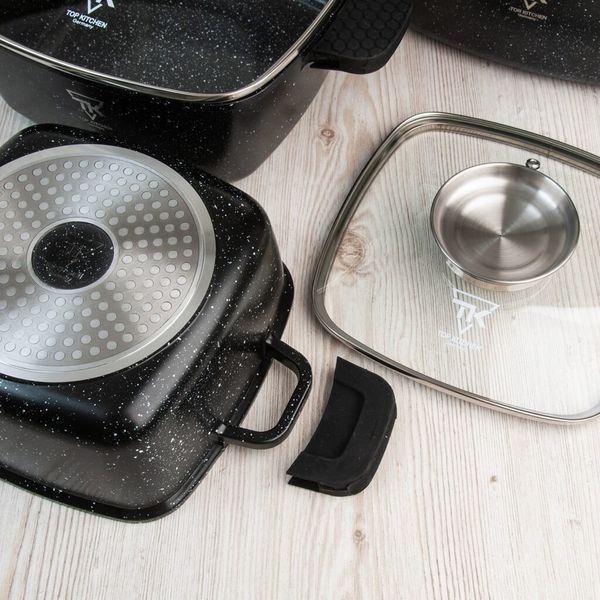 Набор кастрюль Top Kitchen TK00100 10 предметов из литого алюминия с гранитным покрытием с крышками для самых типов плит TК000103-re фото