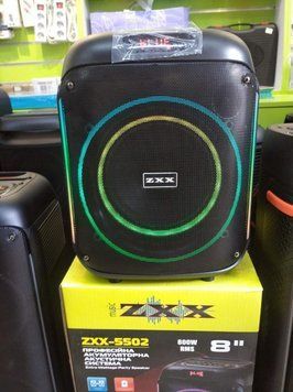 Портативная аккумуляторная колонка ZXX-5502 800 Вт с подсветкой Bluetooth колонка с микрофоном акустическая колонка ZXX-5502 фото