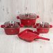 Набор кастрюль Top Kitchen TK00100 10 предметов из литого алюминия с гранитным покрытием с крышками для самых типов плит Красный TК000103-re фото 5