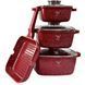 Набор кастрюль Top Kitchen TK00100 10 предметов из литого алюминия с гранитным покрытием с крышками для самых типов плит Красный TК000103-re фото 1