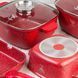 Набор кастрюль Top Kitchen TK00100 10 предметов из литого алюминия с гранитным покрытием с крышками для самых типов плит Красный TК000103-re фото 6