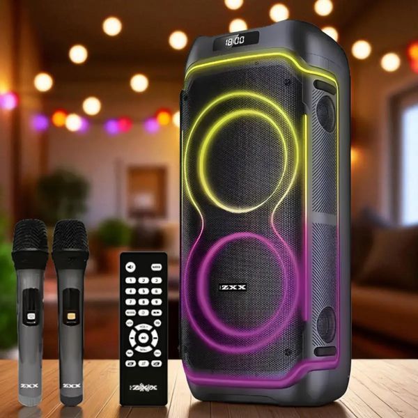 Портативна акустична колонка акумуляторна ZXX-5530 80 Вт з 8-дюймовими динаміками та 2 мікрофонами ZXX-5530 фото