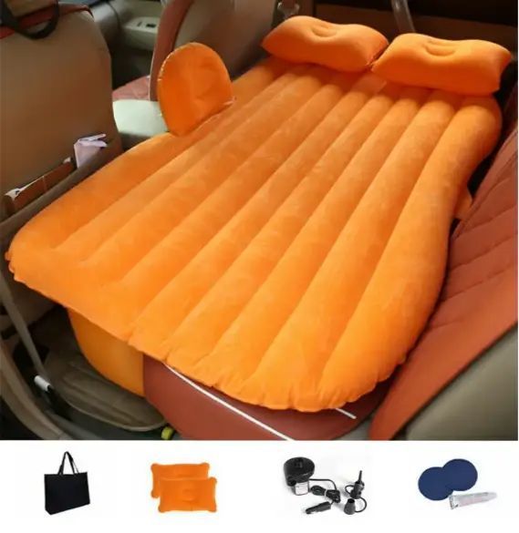 Автомобильный матрас надувной на заднее сиденье с насосом и 2 подушками Needful Orange AV-ORAN456 фото